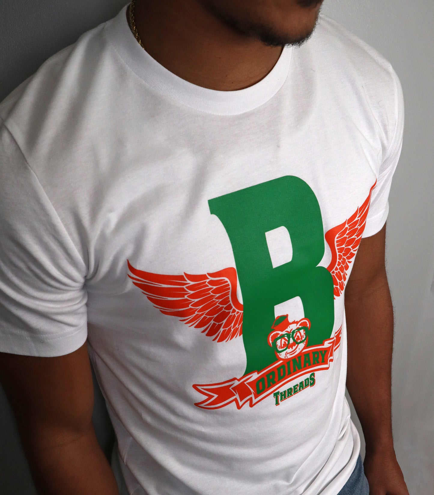 Barely "Winged B" Tee (Grn/Org)