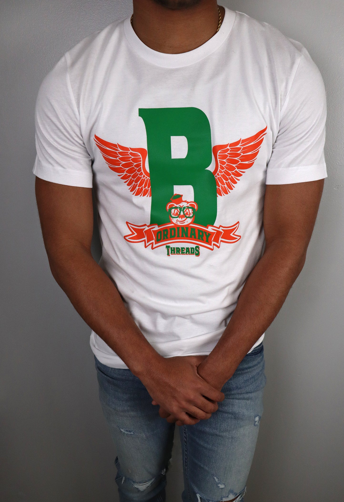 Barely "Winged B" Tee (Grn/Org)