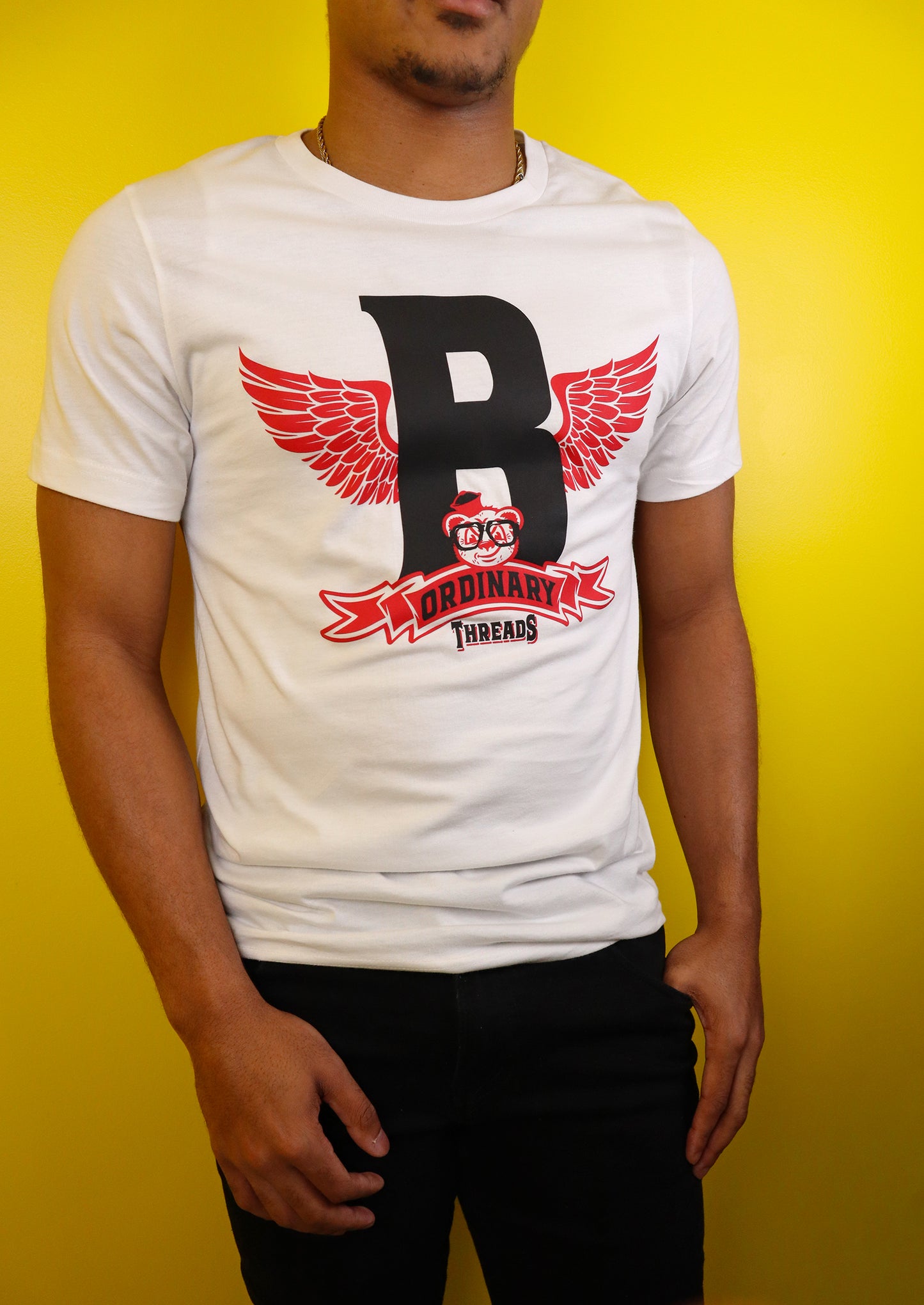 Barely "Winged B" Tee (Blk/Red)