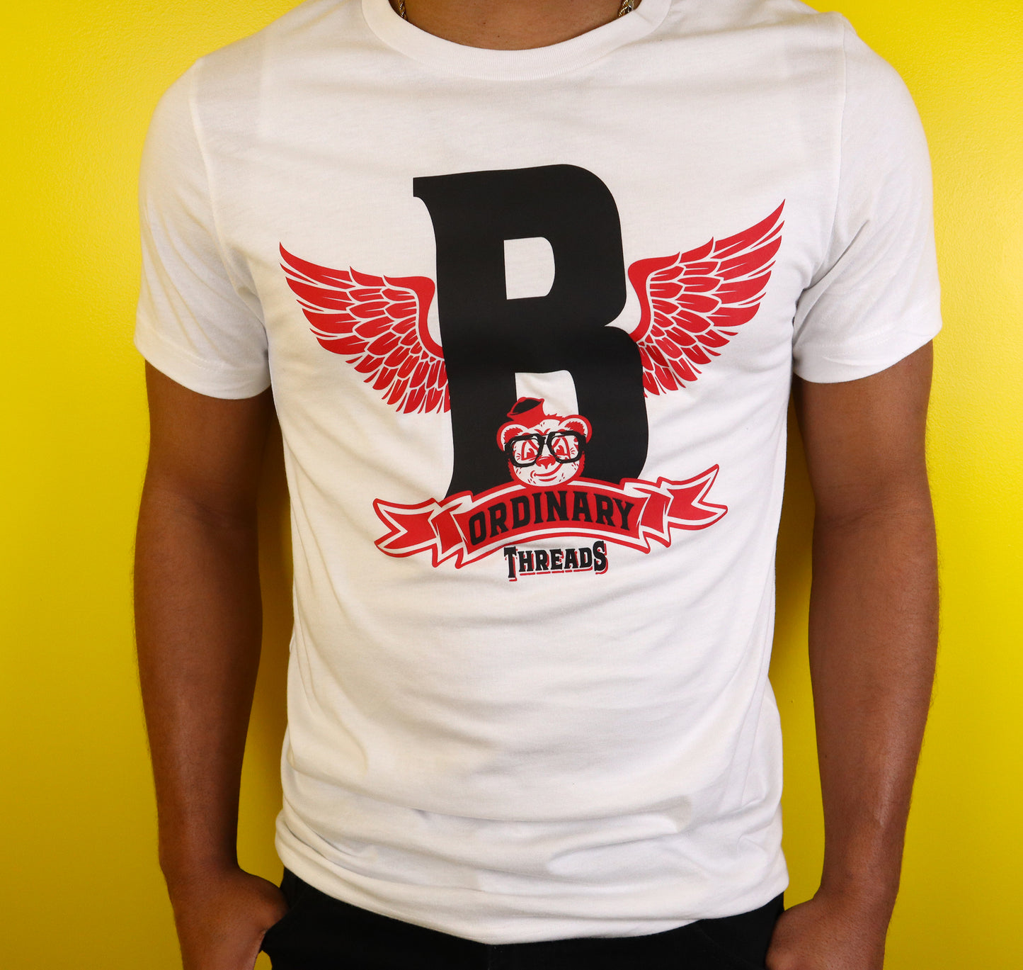 Barely "Winged B" Tee (Blk/Red)