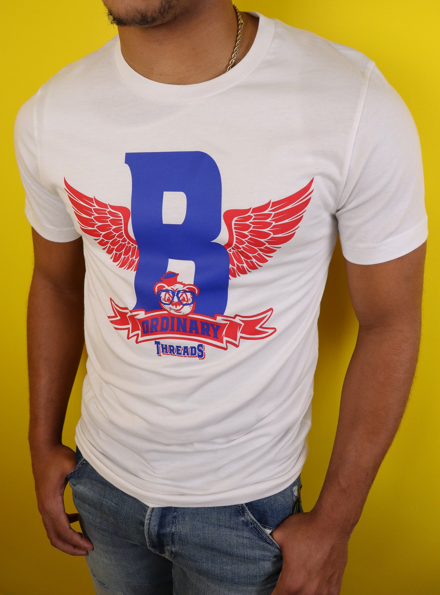 Barely "Winged B" Tee (Ryl/Red)