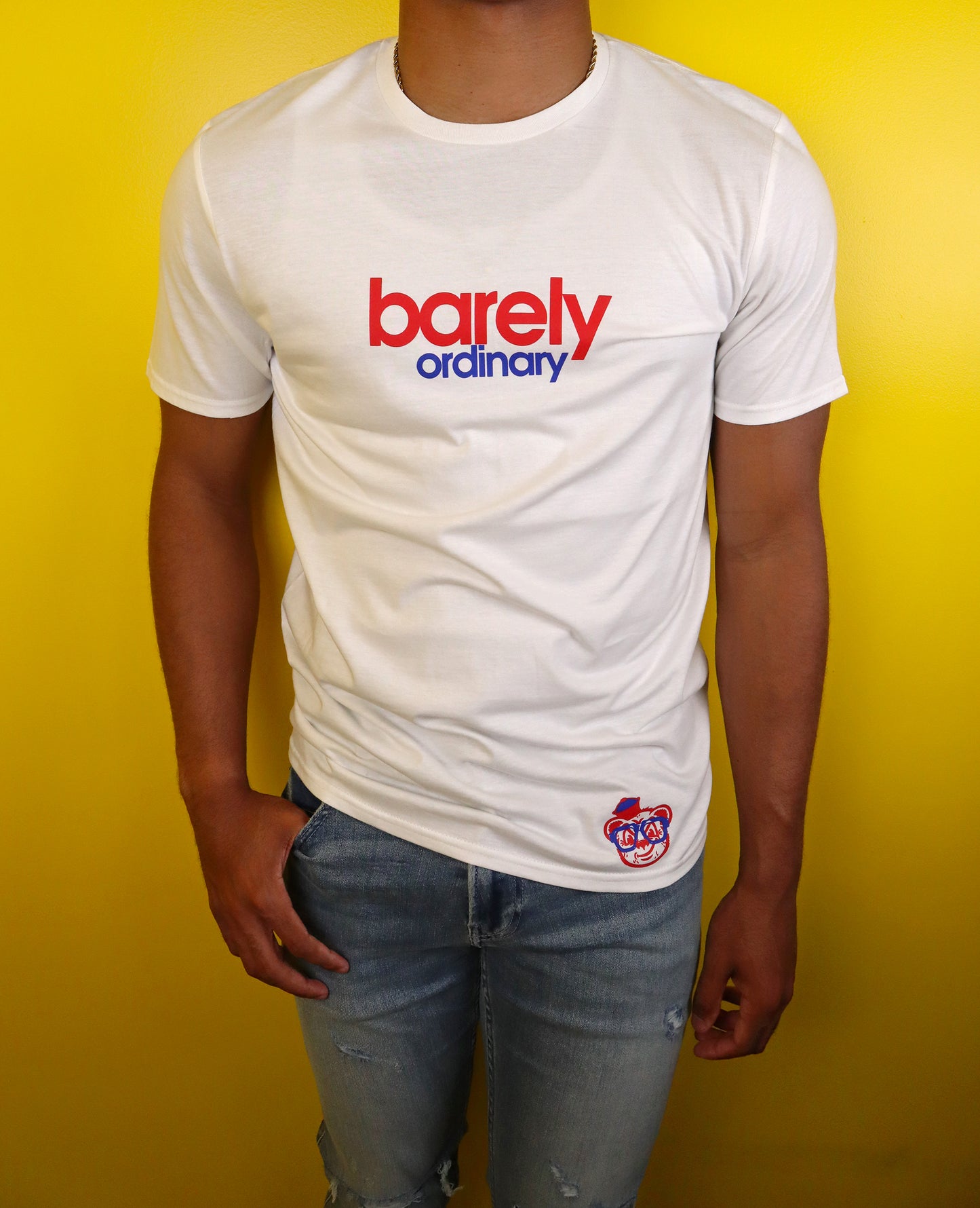 Barely "Stamped" Logo Tee (Red/Blu)