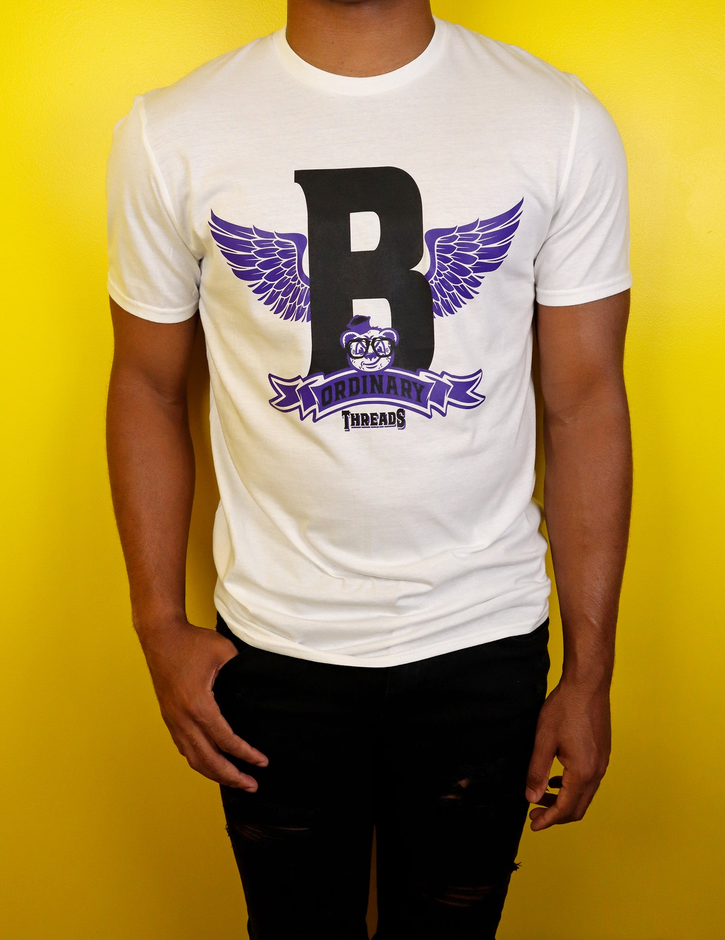 Barely "Winged B" Tee (Blk/Prpl)