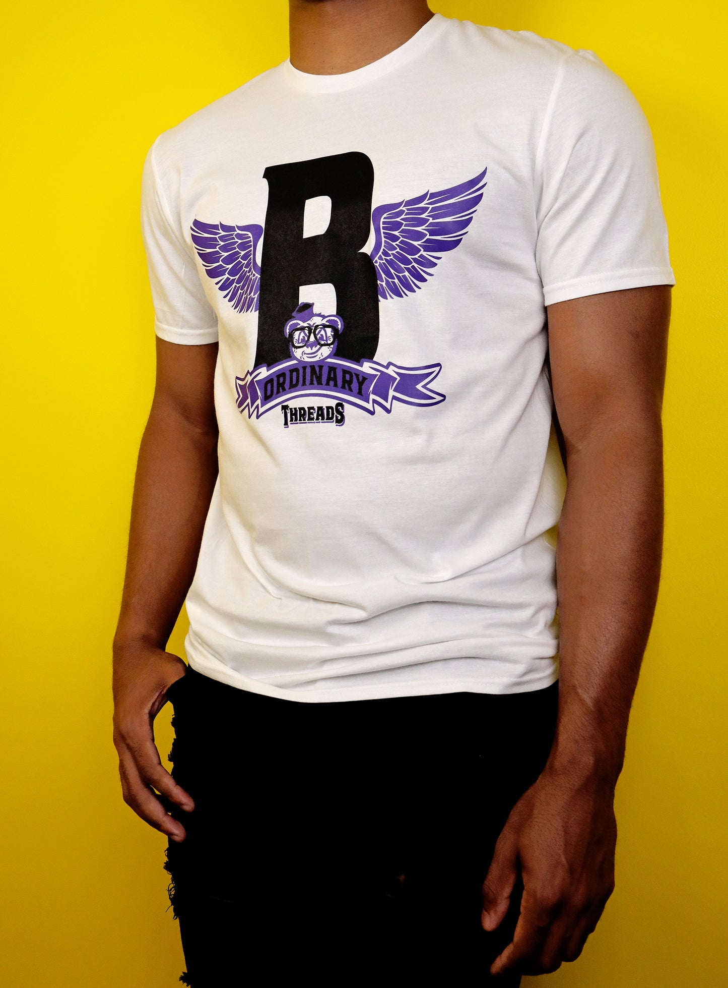 Barely "Winged B" Tee (Blk/Prpl)