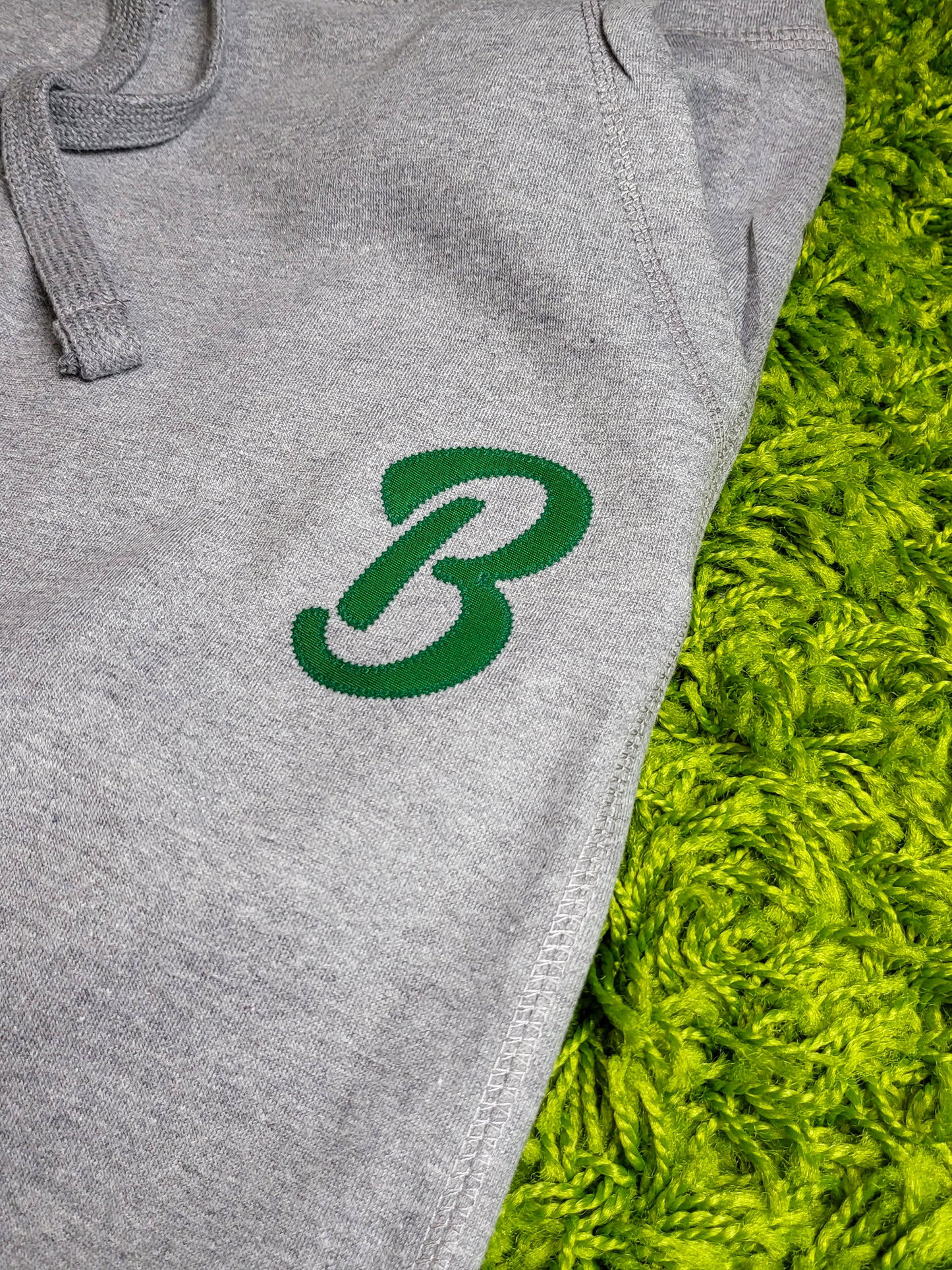 Barely "B" Logo Joggers (Gry/Grn) - Barely Ordinary