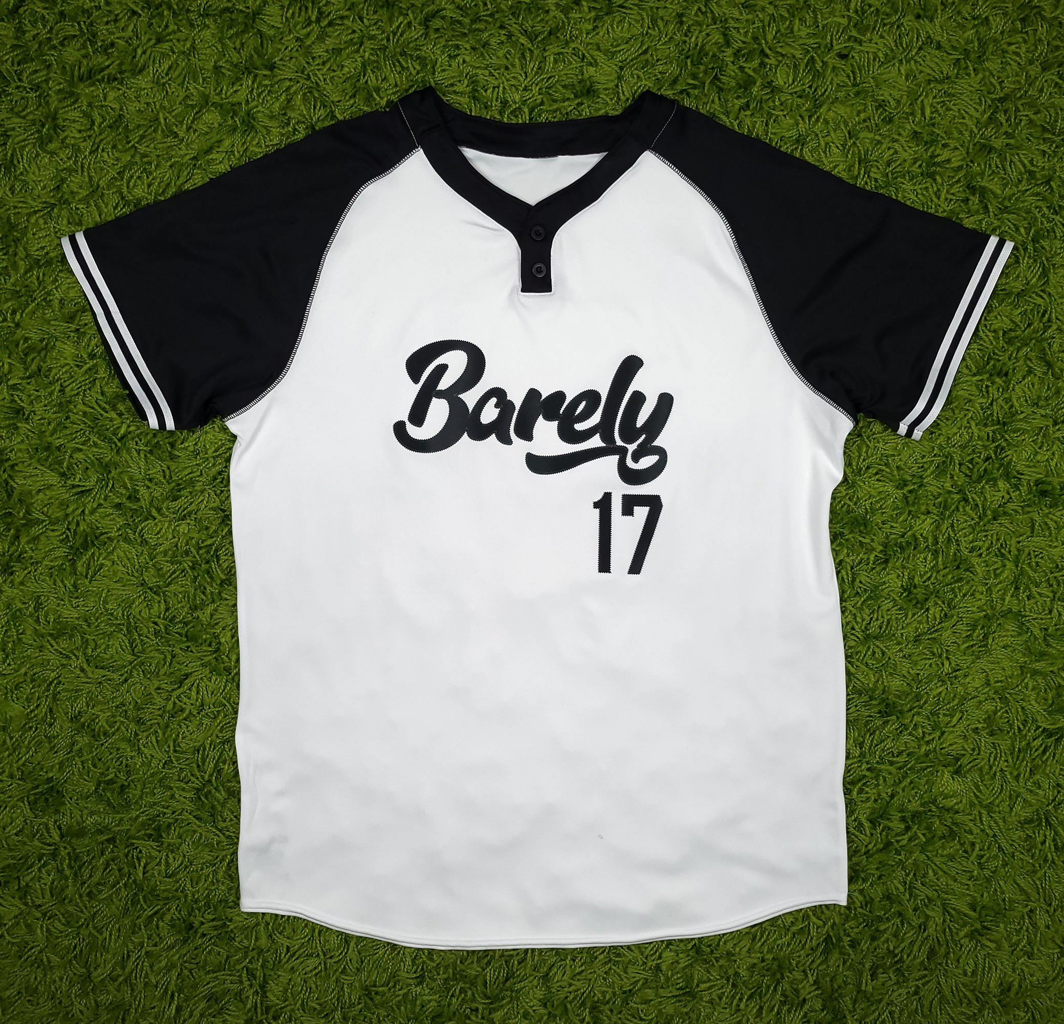 Barely Henley Jersey-(Blk/Wht) - Barely Ordinary