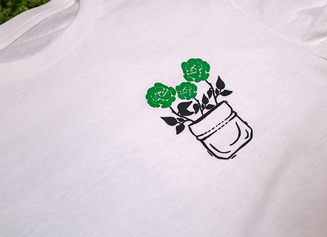 Barely "Flowers" Tee (Grn/Blk) - Barely Ordinary
