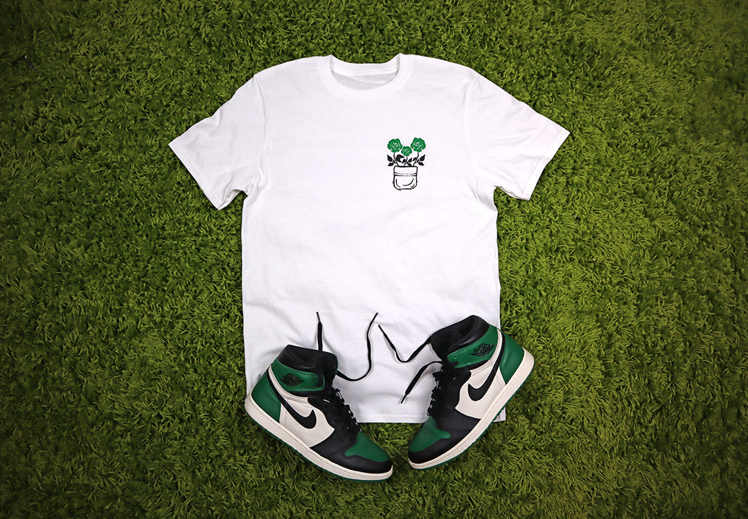 Barely "Flowers" Tee (Grn/Blk) - Barely Ordinary