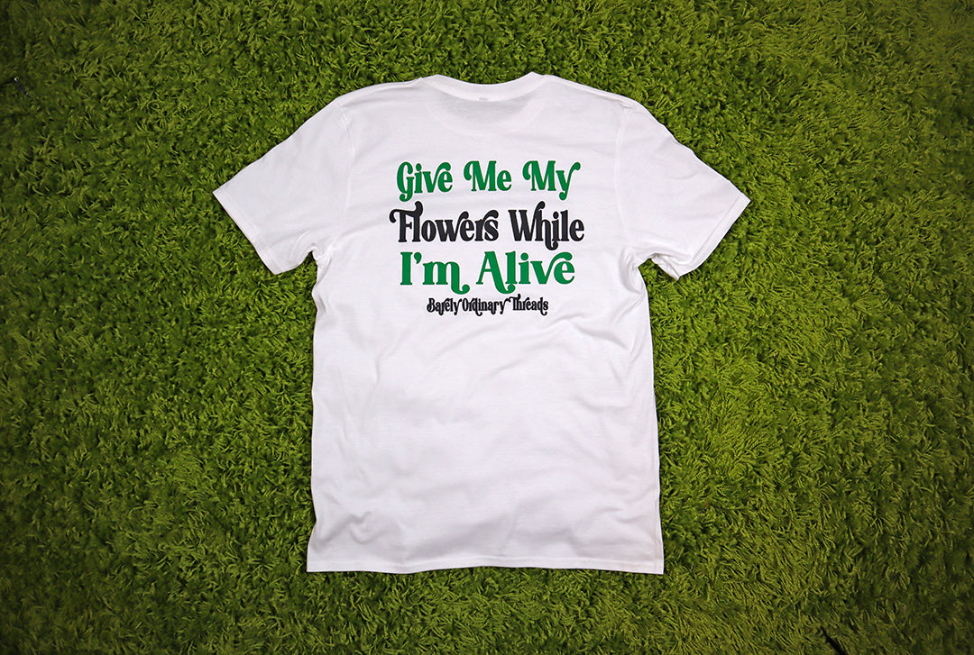 Barely "Flowers" Tee (Grn/Blk) - Barely Ordinary