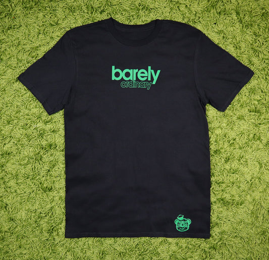 Barely "Stamped" Logo Tee (Blk/Grn) - Barely Ordinary