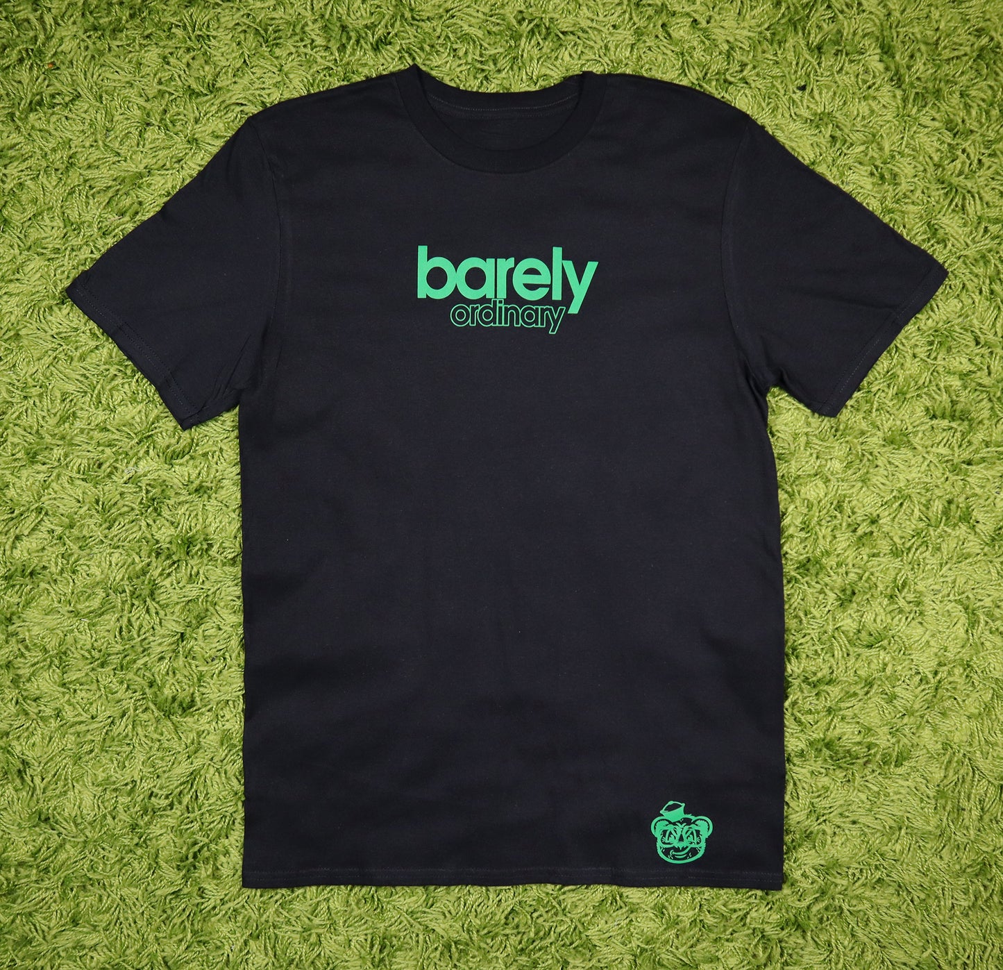 Barely "Stamped" Logo Tee (Blk/Grn) - Barely Ordinary