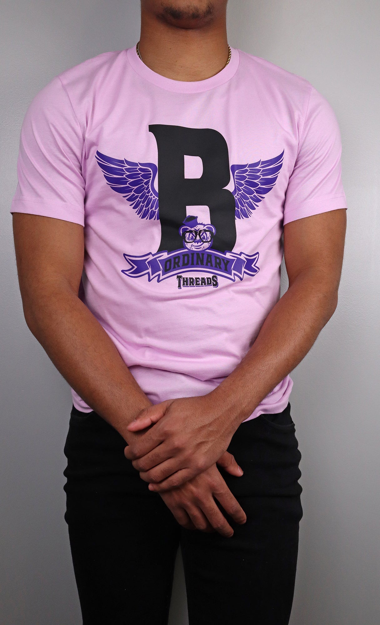 Barely "Winged B" Tee (Blk/Prpl)