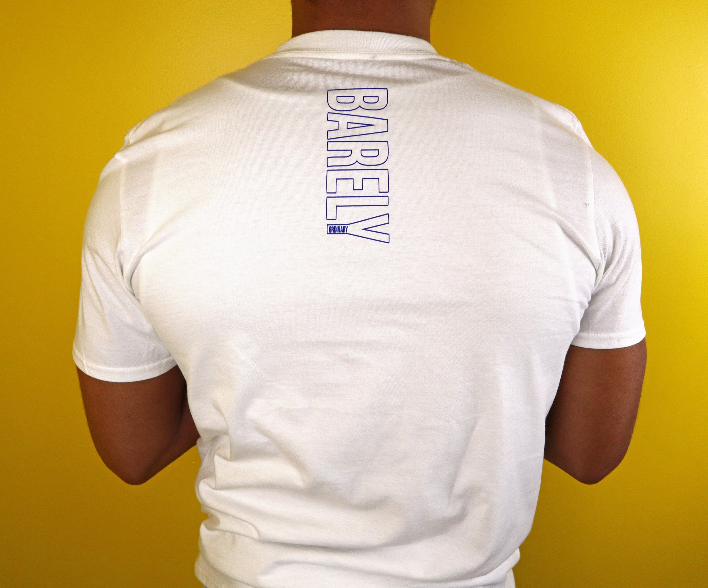 Barely Vertical Logo Outline Tee (Wht/Blu)