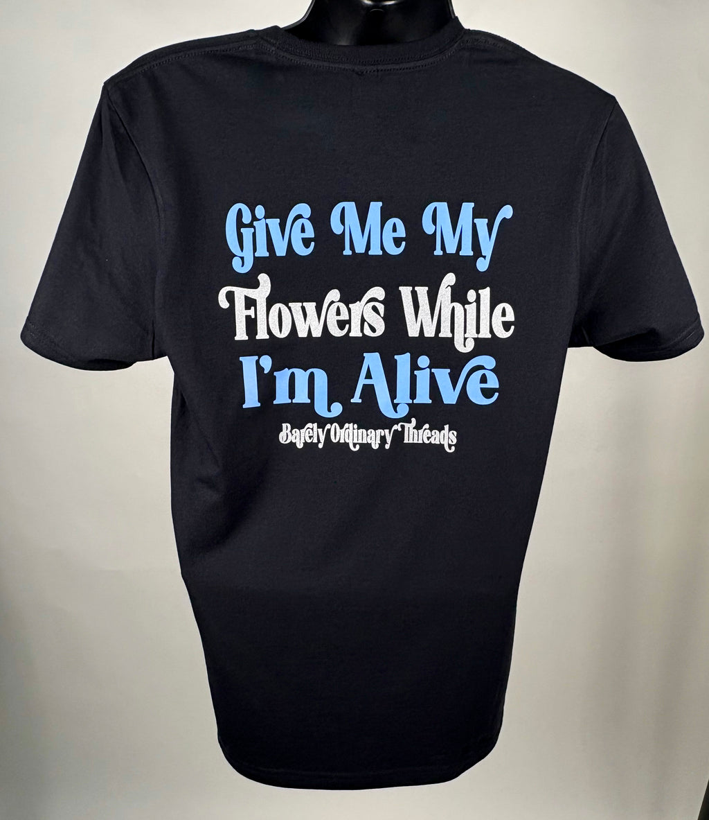 Barely "Flowers" Tee Blk (Clm/Slvr)
