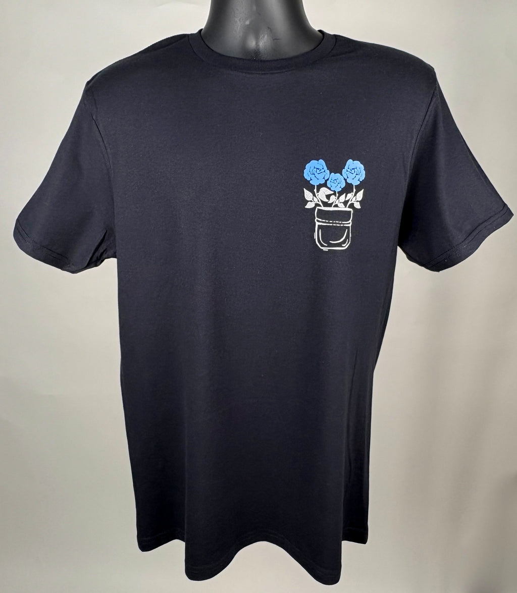 Barely "Flowers" Tee Blk (Clm/Slvr)