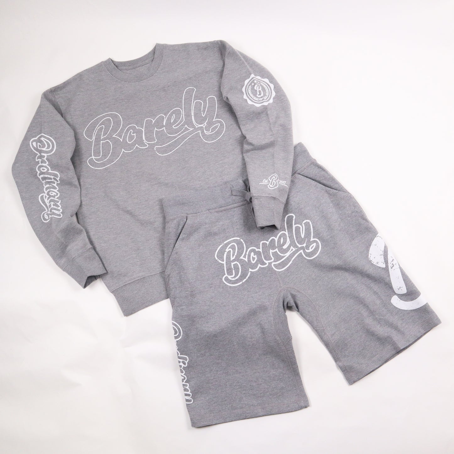 Barely "Big B" Fleece Shorts-Grey