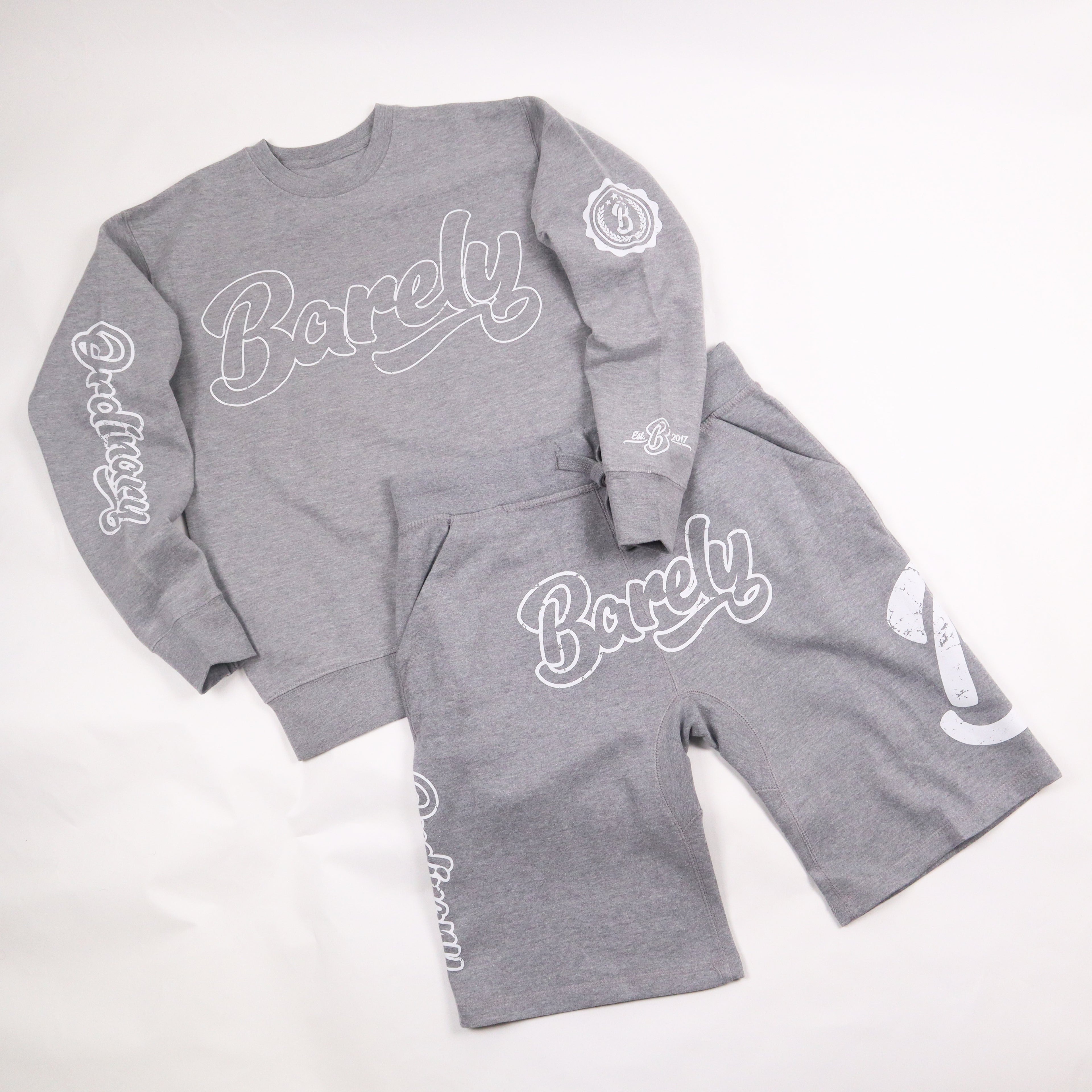 Barely "Big B" Fleece Shorts-Grey