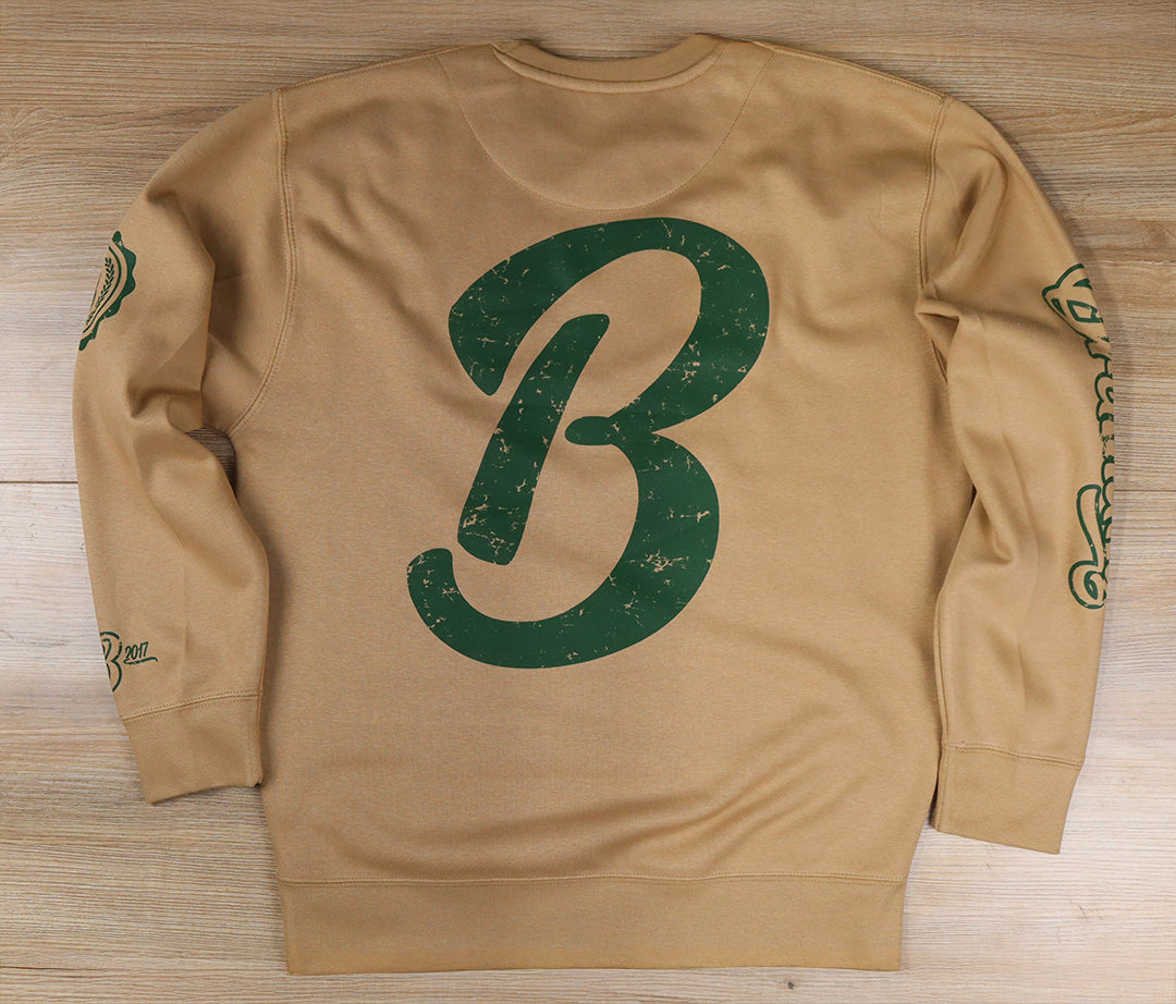 Barely "Big B" Logo Crew Neck Sweatshirt (Kh/Green)