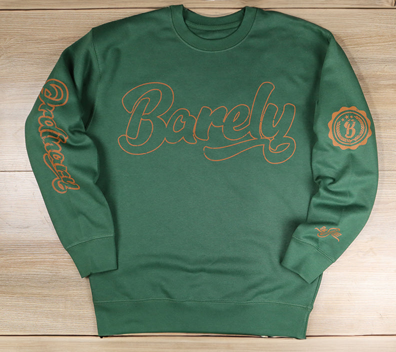 Barely "Big B" Logo Crew Neck Sweatshirt (FGrn/Brwn)