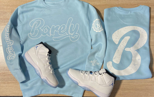 Barely "Big B" Logo Crew Neck Sweatshirt (SkyBlu/Wht)