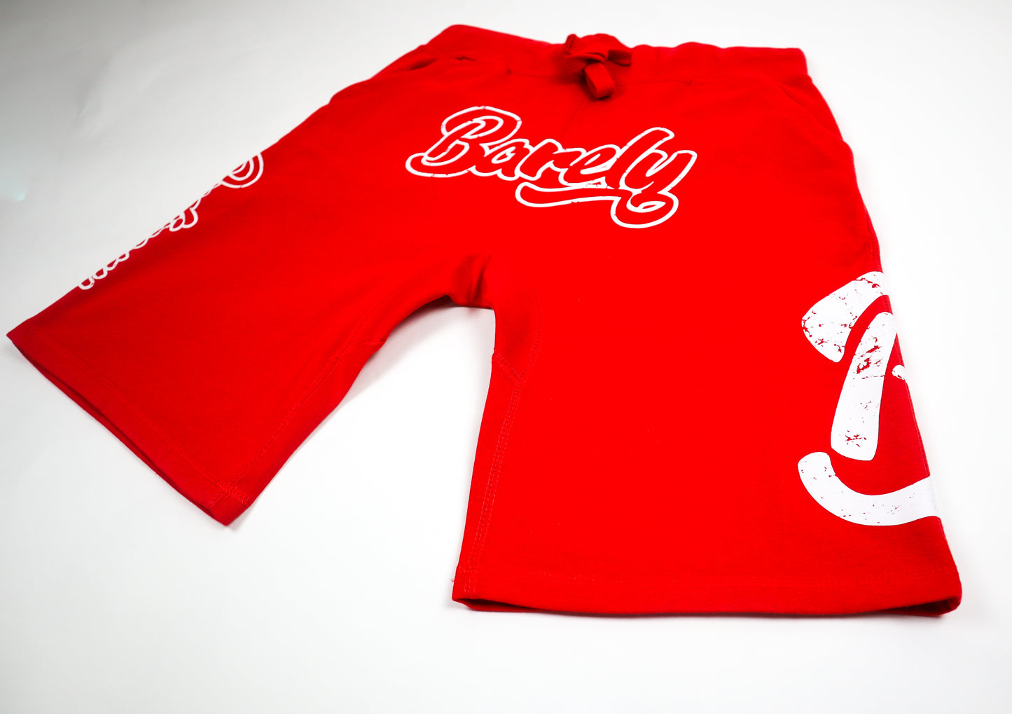 Barely "Big B" Fleece Shorts-Red