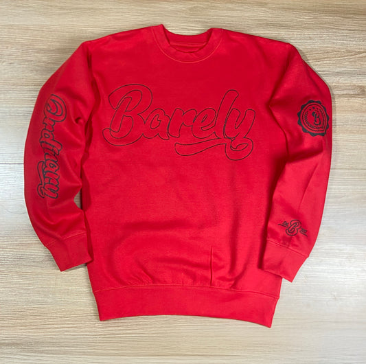 Barely "Big B" Logo Crew Neck Sweatshirt (Red/Blk)