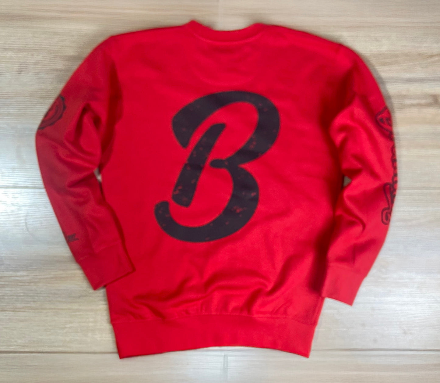 Barely "Big B" Logo Crew Neck Sweatshirt (Red/Blk)