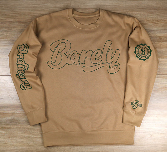 Barely "Big B" Logo Crew Neck Sweatshirt (Kh/Green)