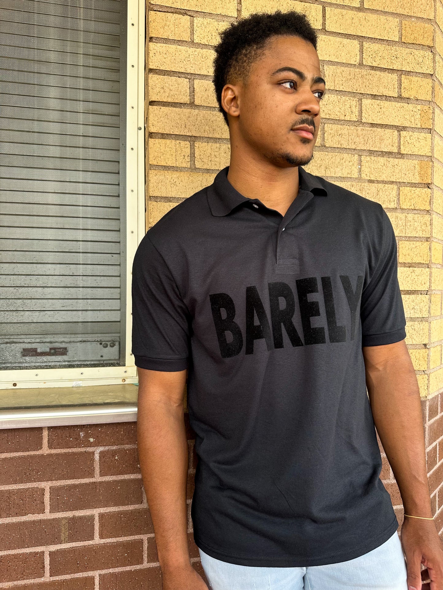 Barely "Monochromatic" Polo- Blk