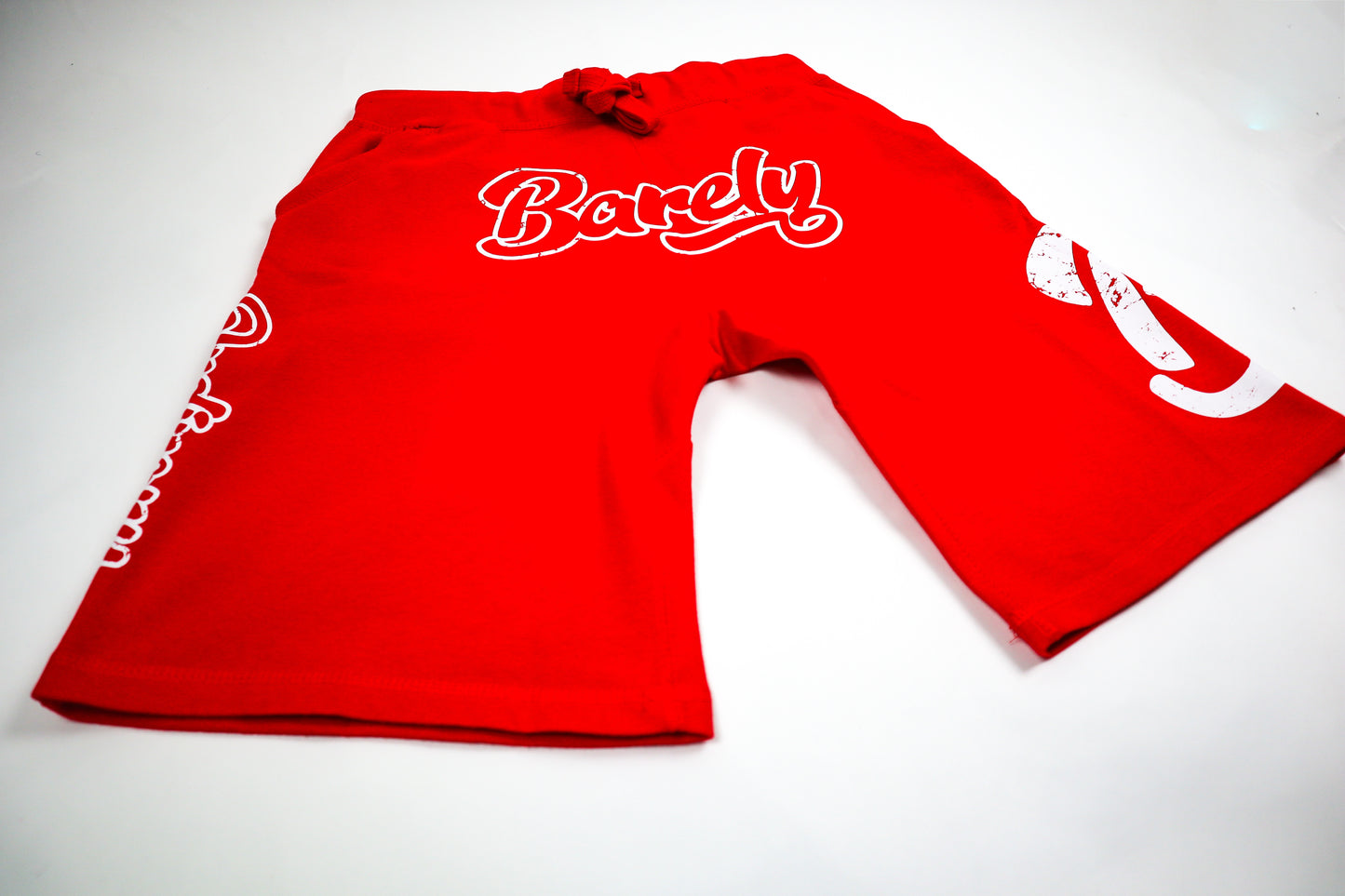 Barely "Big B" Fleece Shorts-Red