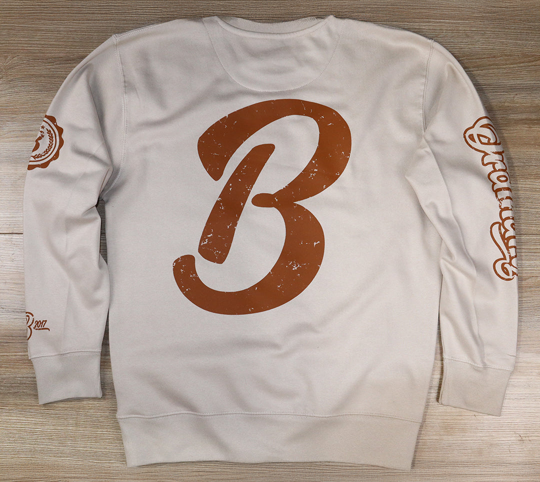 Barely "Big B" Logo Crew Neck Sweatshirt (Bn/Brw)