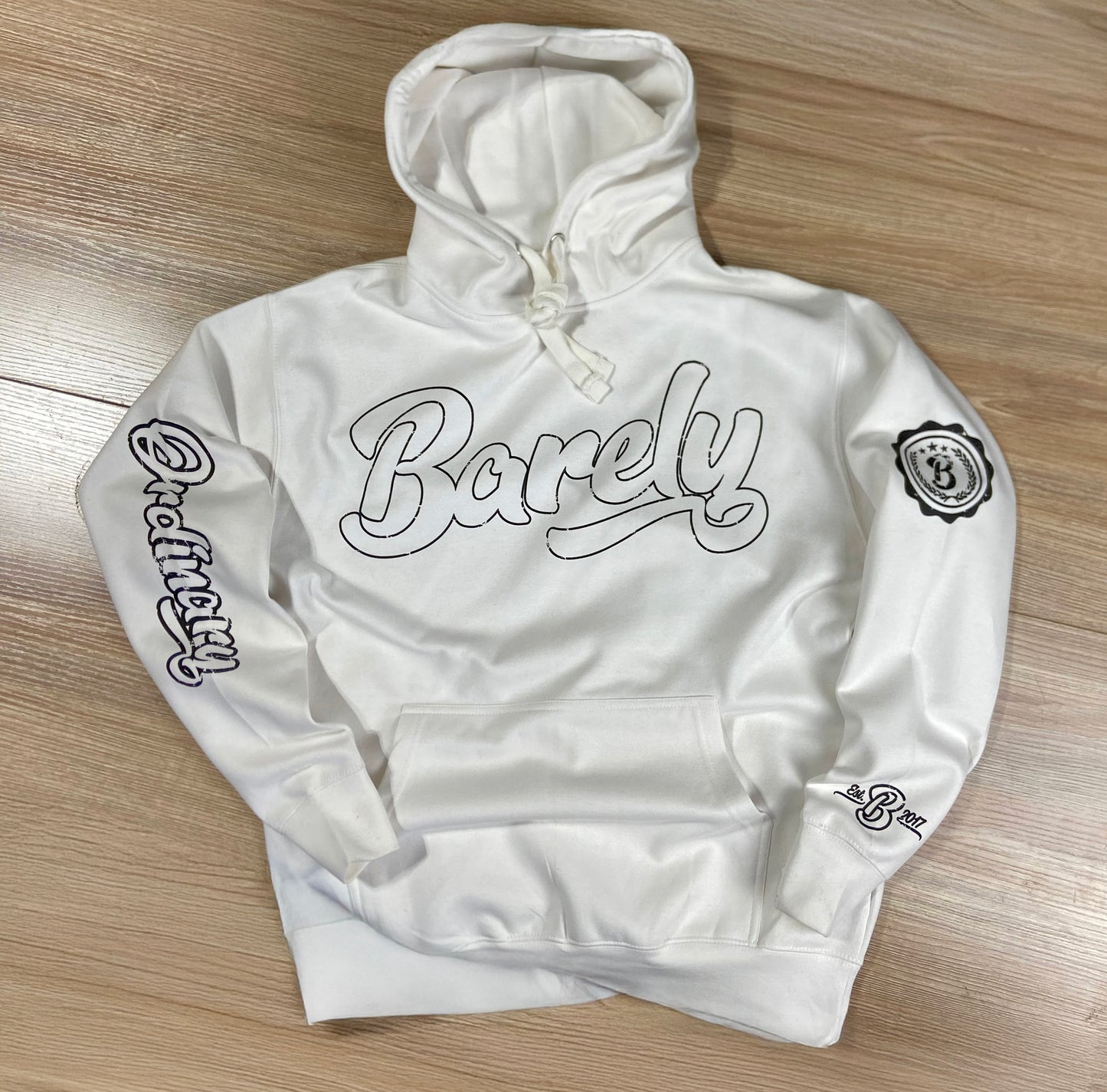 Barely "Big B" Logo Hoodie (Wht/Blk)