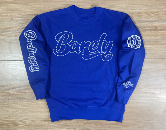 Barely "Big B" Logo Crew Neck Sweatshirt (Blu/Wht)