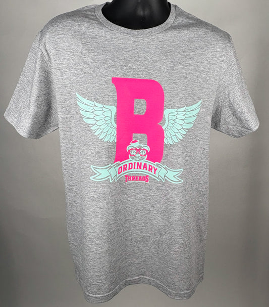 Barely "Winged B" Tee (Gry/Pnk/Mint)