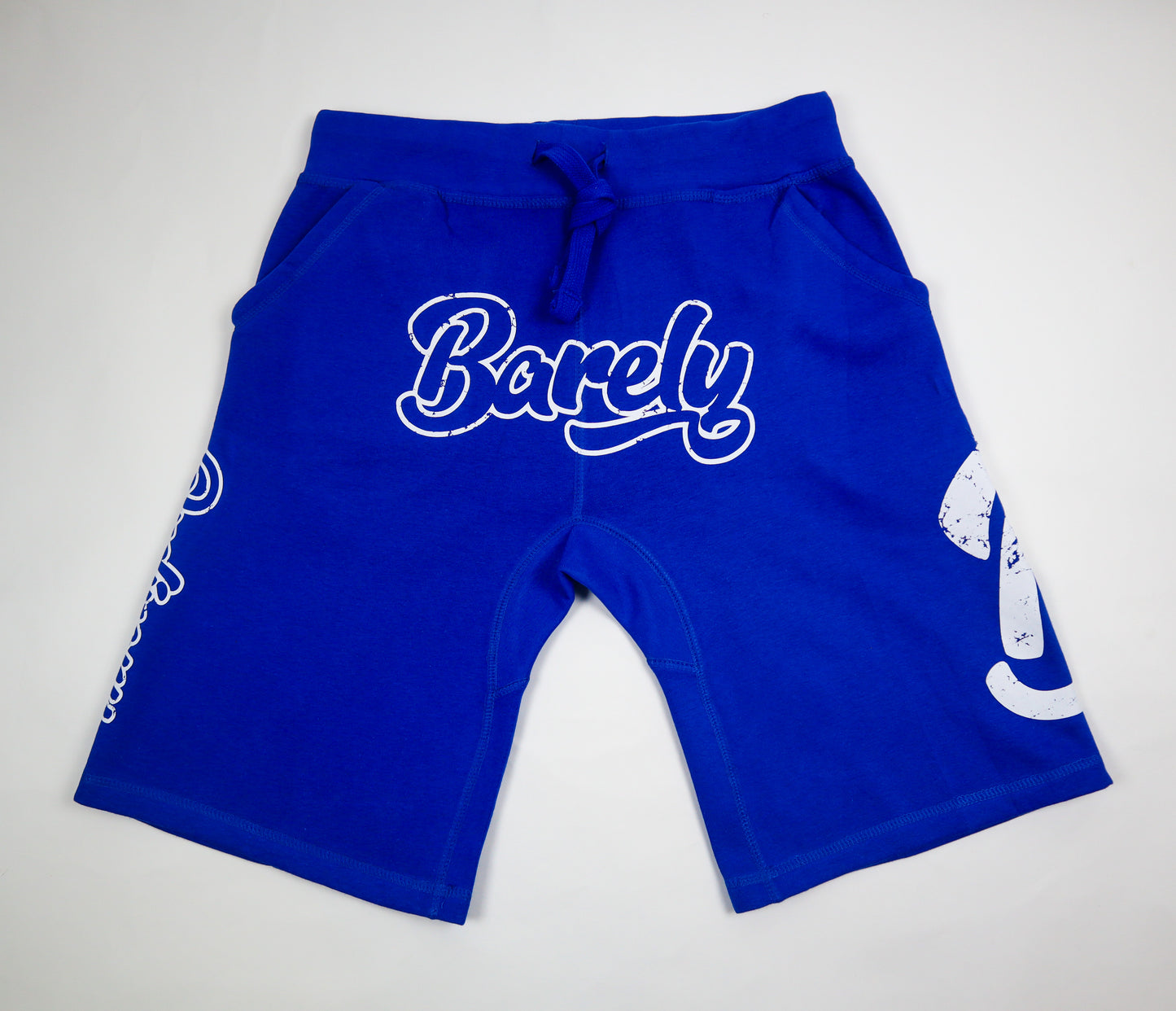 Barely "Big B" Fleece Shorts-Blue