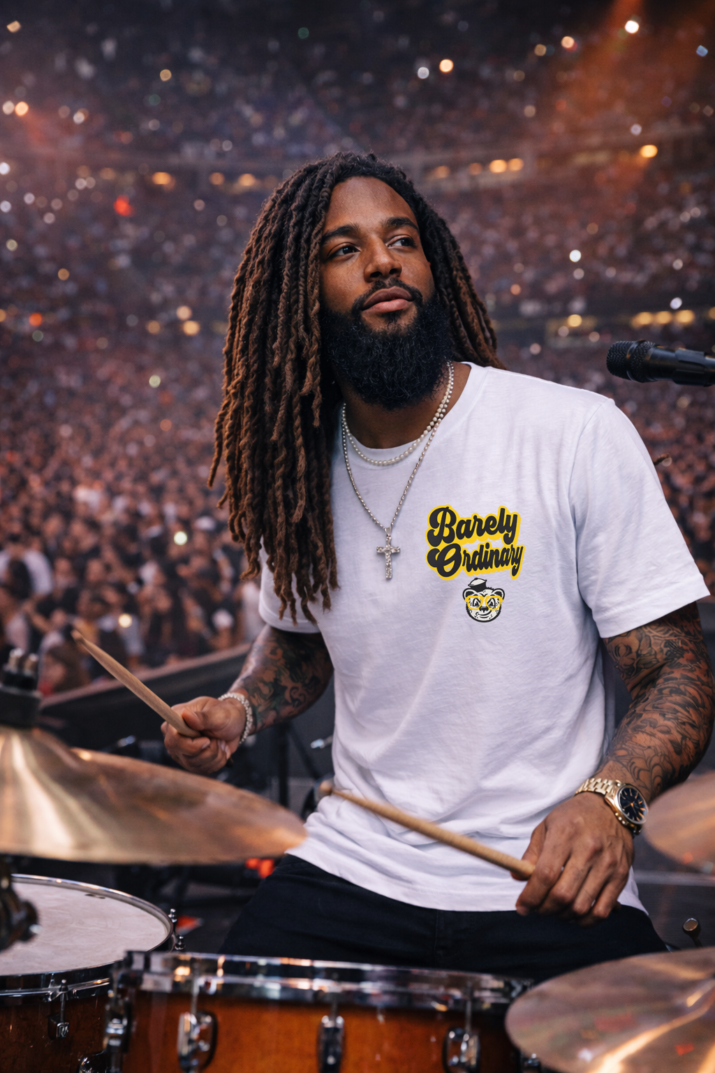 Barely "Name Tag" Tee (Wht/Blk/Maize)