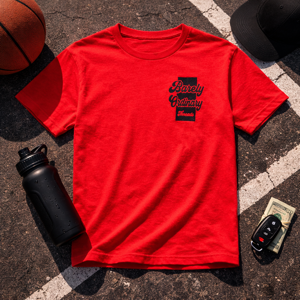 Barely "Bookmark" Tee (Red/Blk)