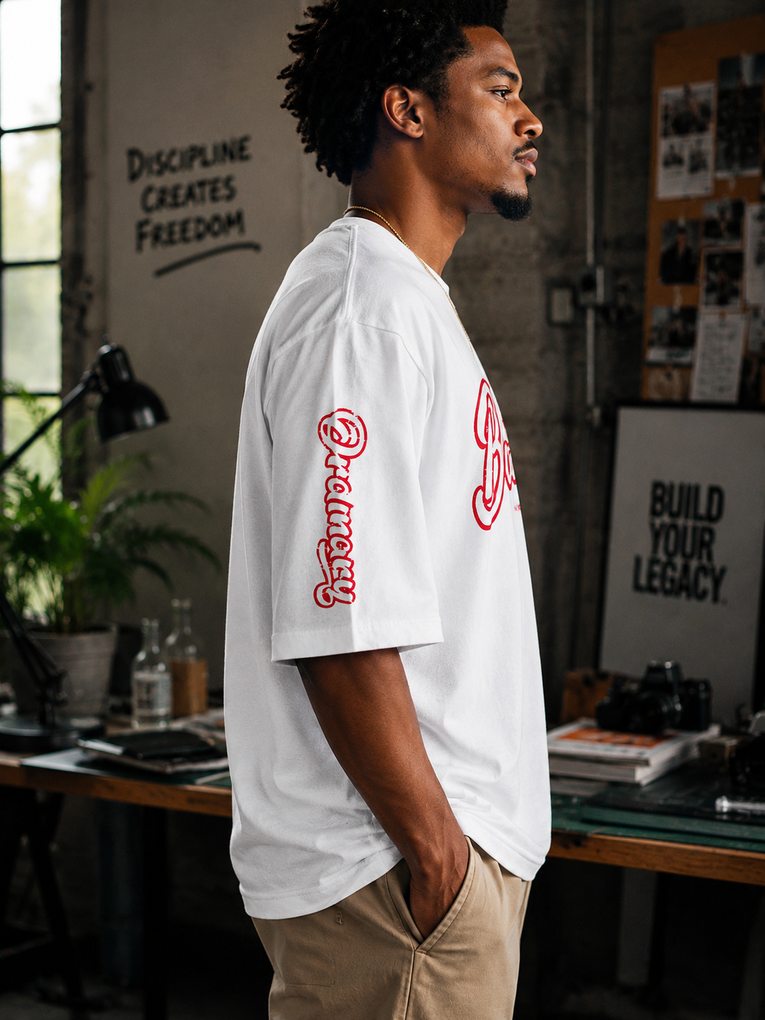 Barely "Big B" Tee - Wht/Red