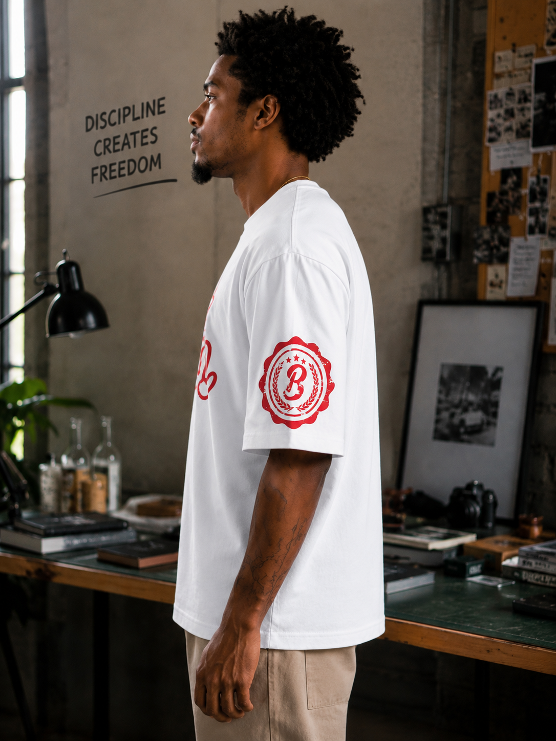 Barely "Big B" Tee - Wht/Red