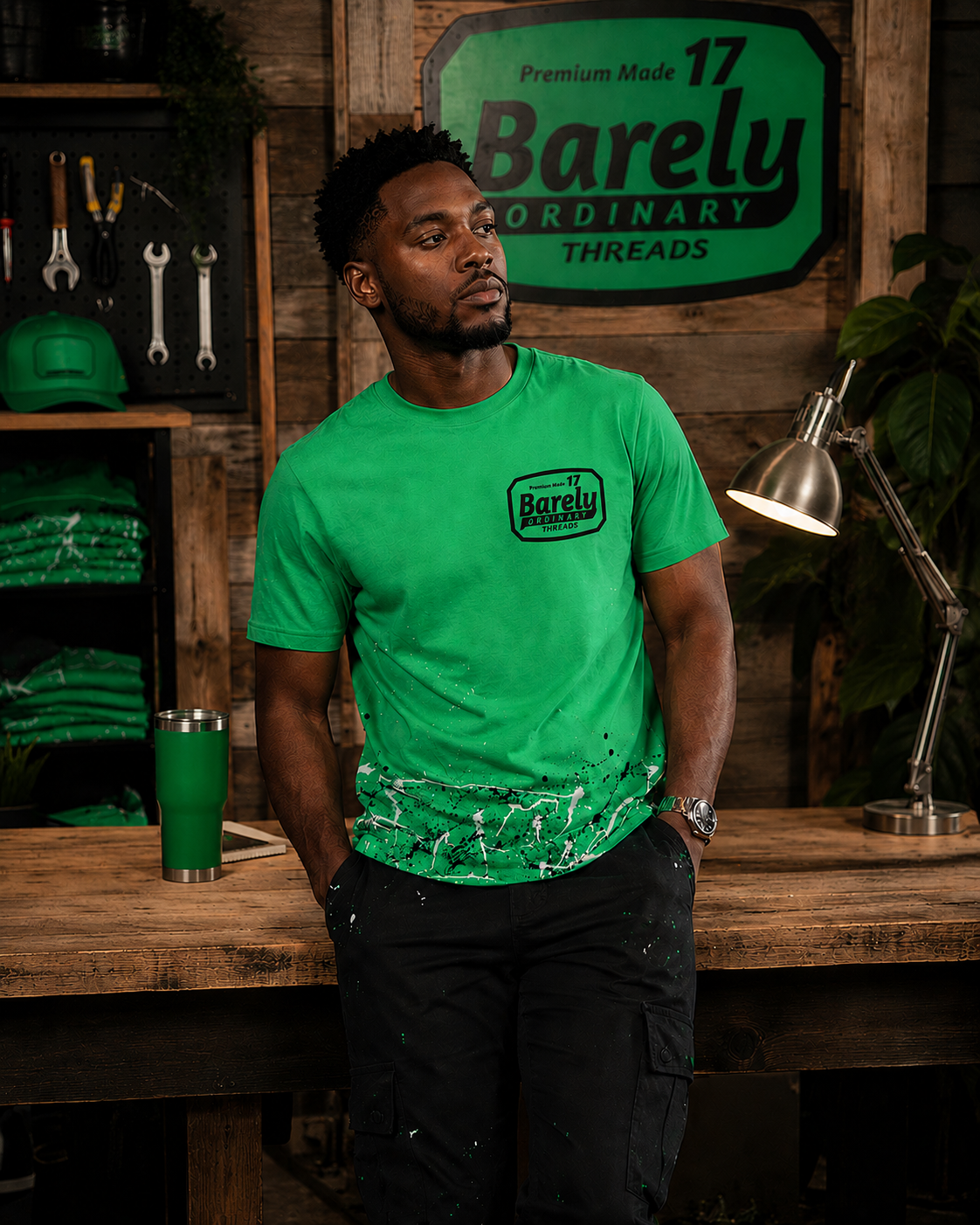 Barely "Painters" Tee - Green