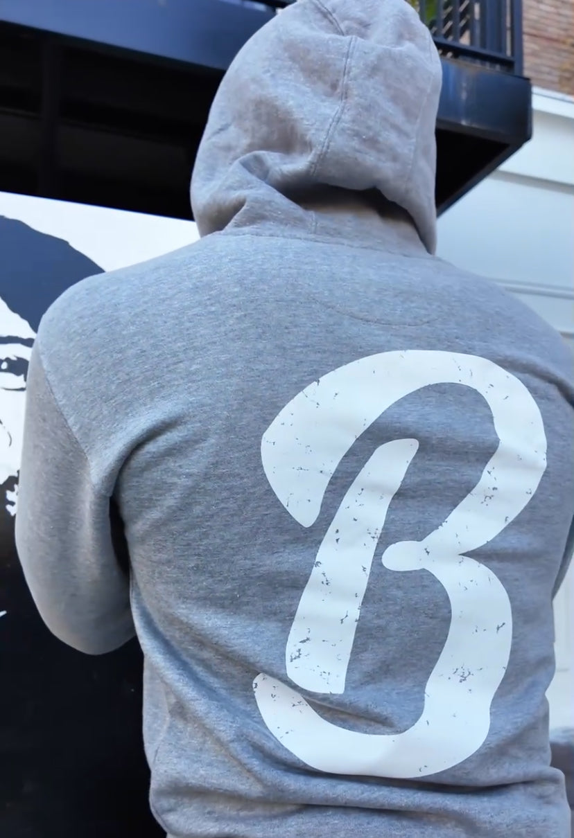 Barely "Big B" Logo Hoodie (Gry/Wht)