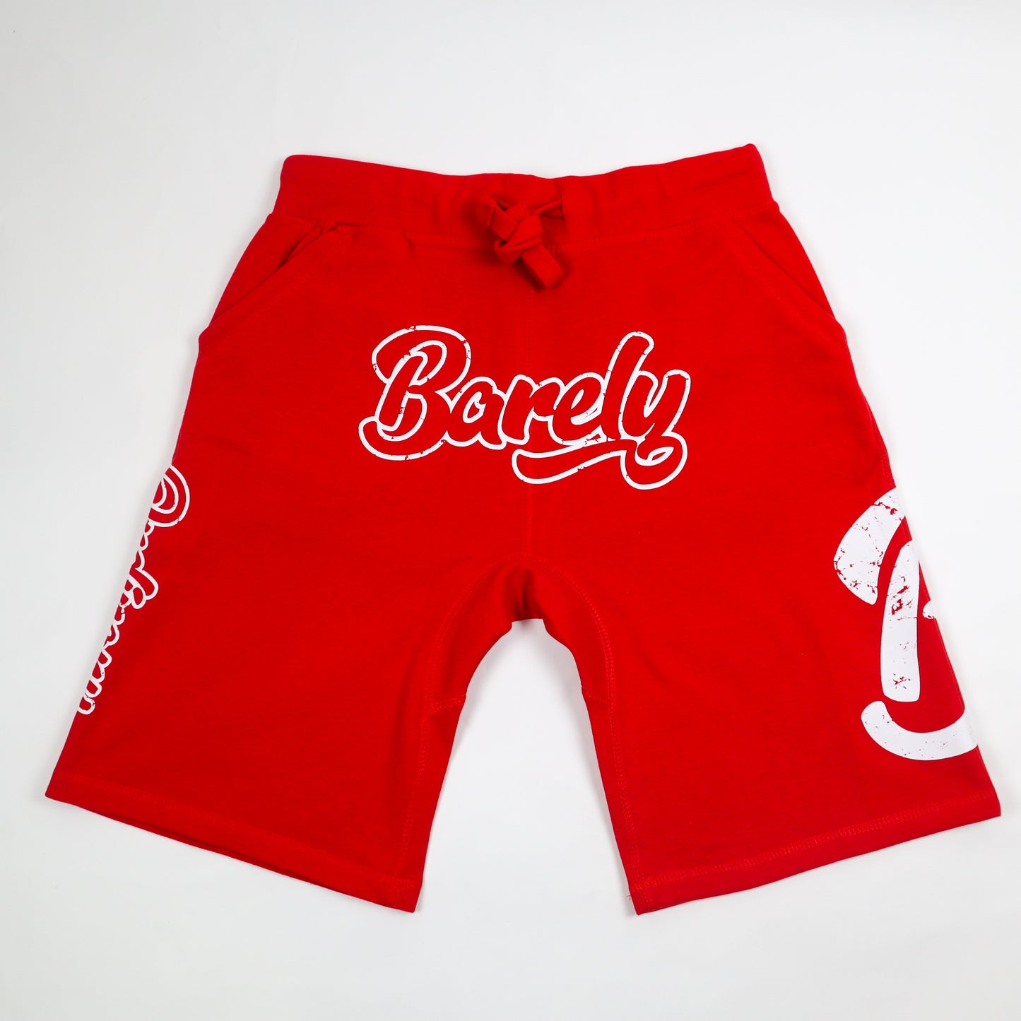 Barely "Big B" Fleece Shorts-Red