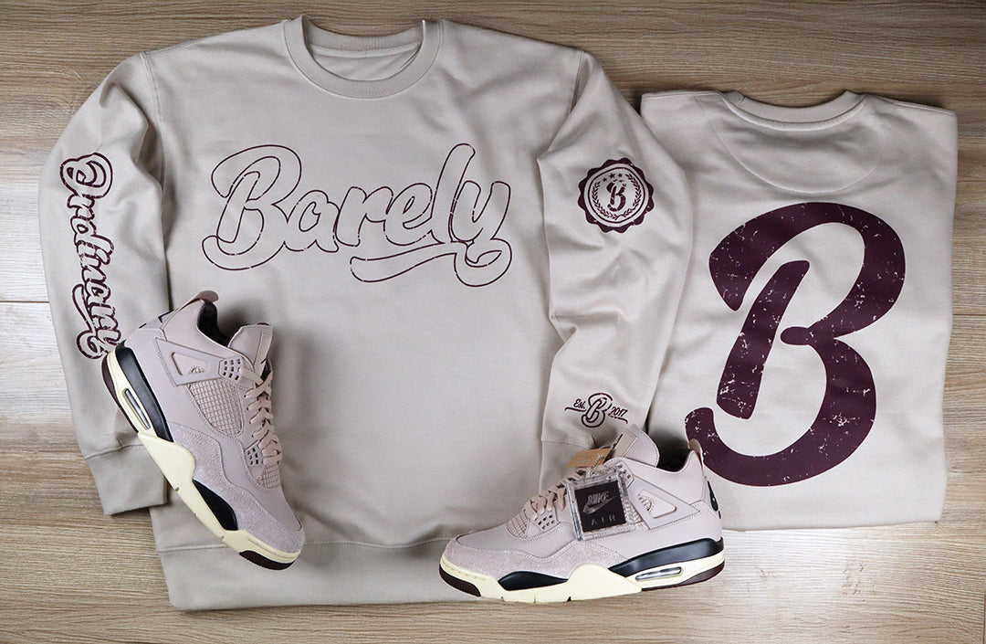 Barely "Big B" Logo Crew Neck Sweatshirt (Bn/EgPlnt)