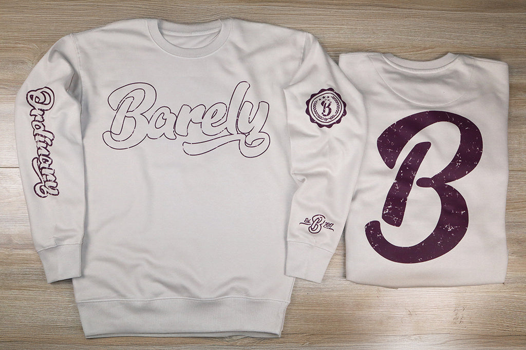 Barely "Big B" Logo Crew Neck Sweatshirt (Bn/EgPlnt)