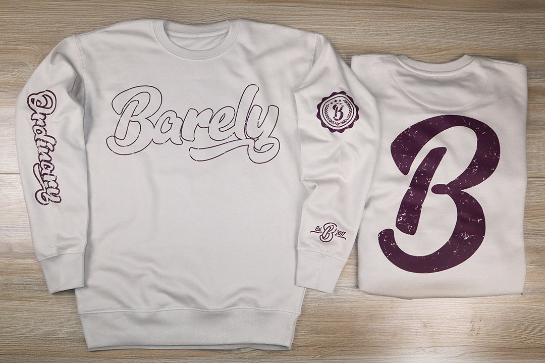 Barely "Big B" Logo Crew Neck Sweatshirt (Bn/EgPlnt)