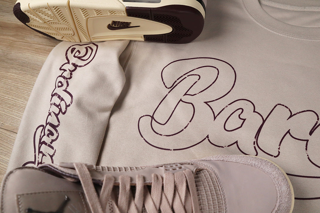 Barely "Big B" Logo Crew Neck Sweatshirt (Bn/EgPlnt)