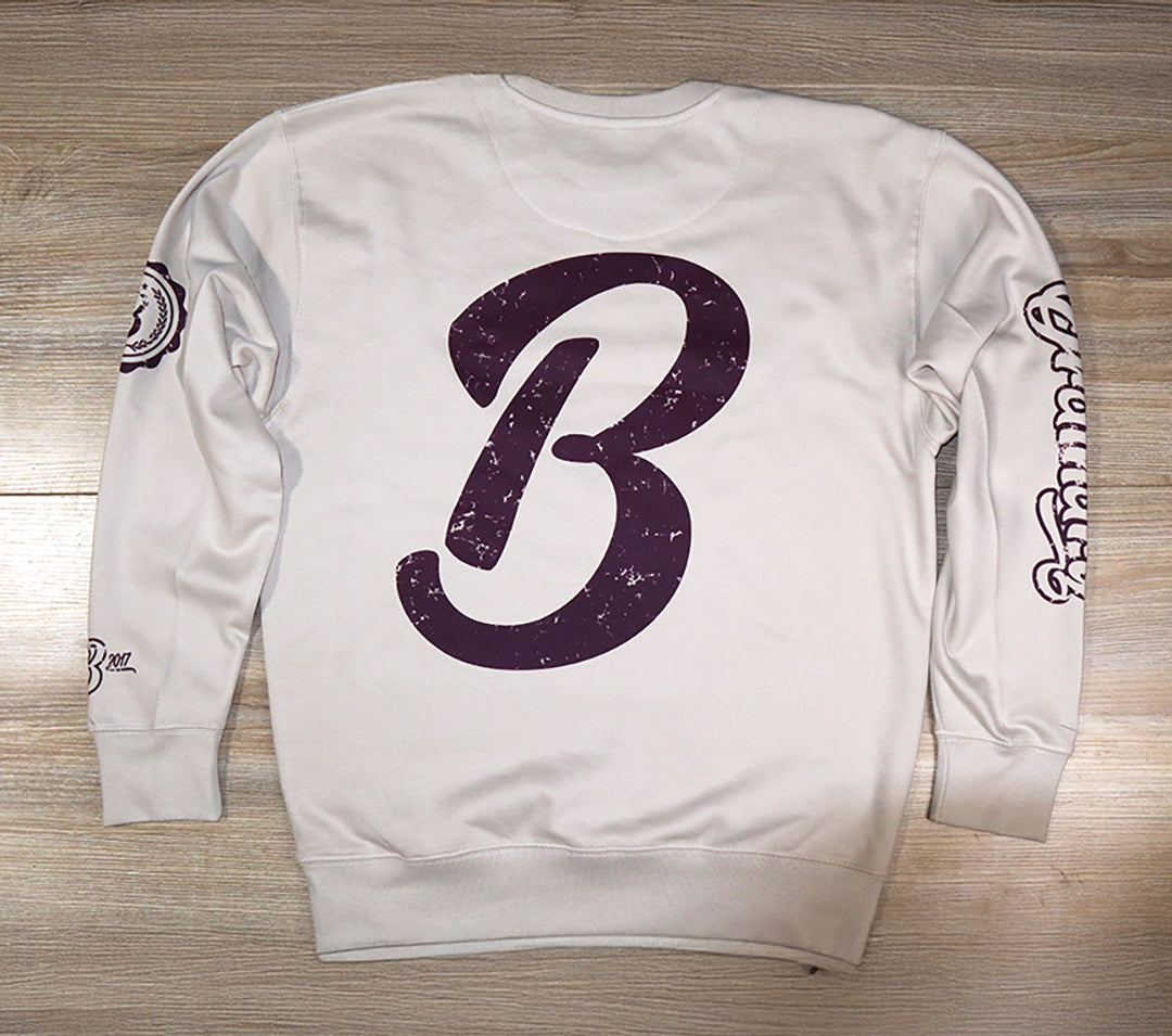 Barely "Big B" Logo Crew Neck Sweatshirt (Bn/EgPlnt)