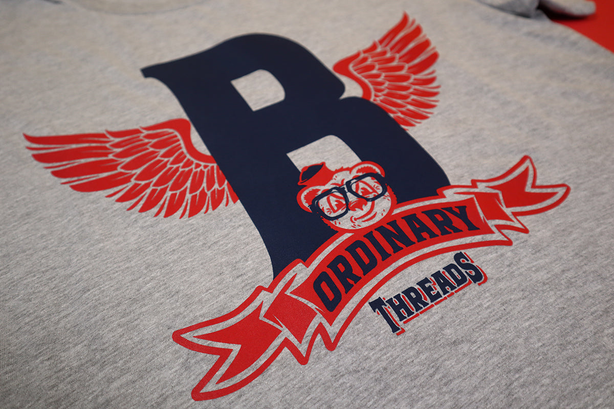 Barely "Winged B" Tee (Gry/Red/Blu)