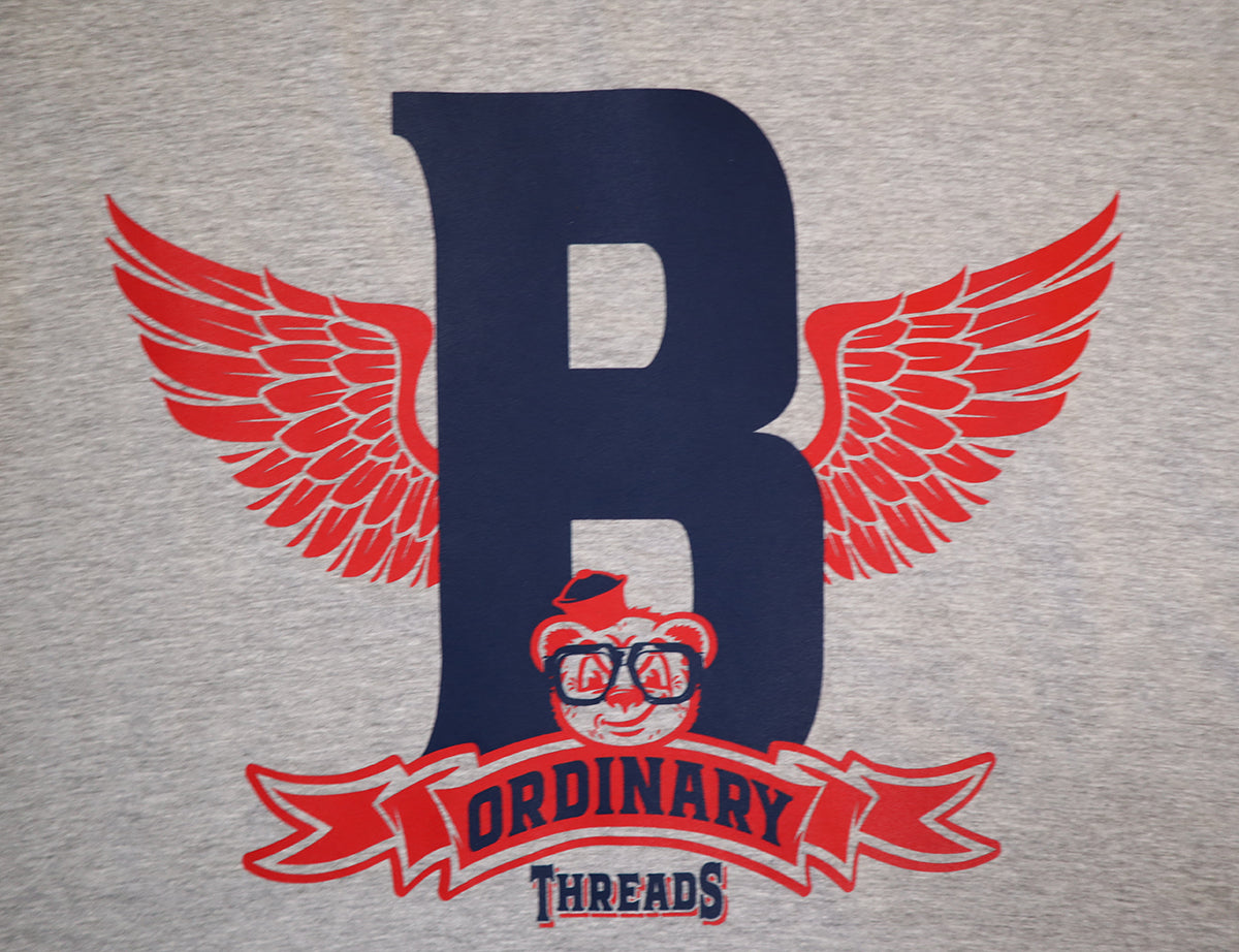 Barely "Winged B" Tee (Gry/Red/Blu)