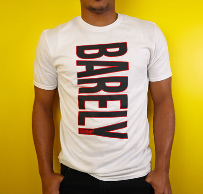 Barely Vertical Logo Tee (Wht/Blk/Red)